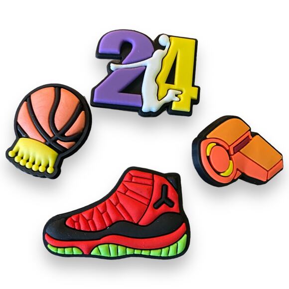 4 Shoe Clog Charms Decorations Basketball Shoes 24 - Picture 1 of 2